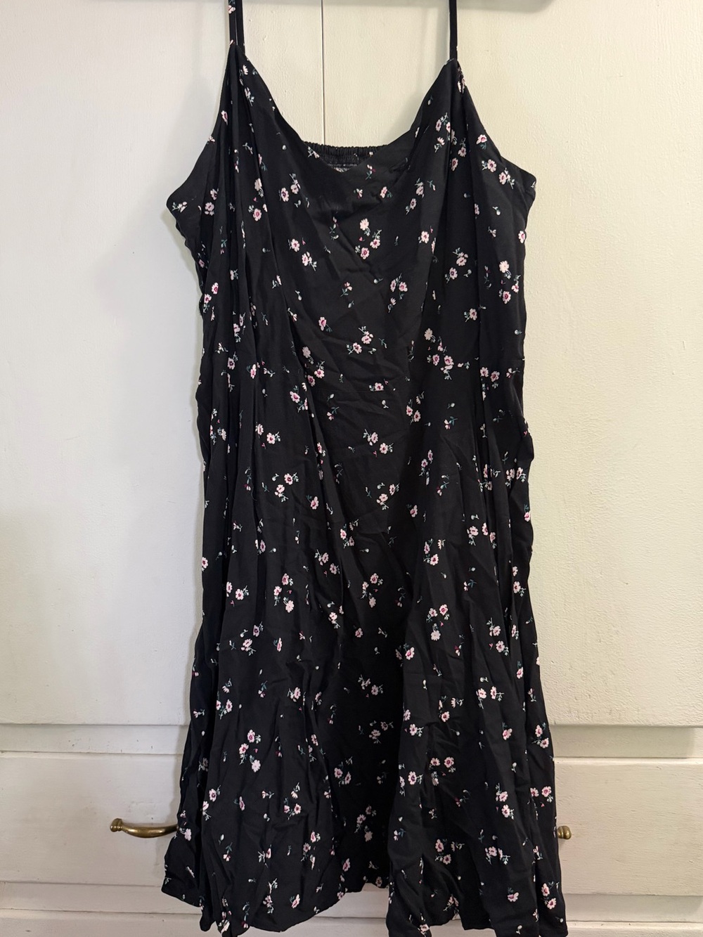 Old Navy Black Mini Dress with Pink Floral Print